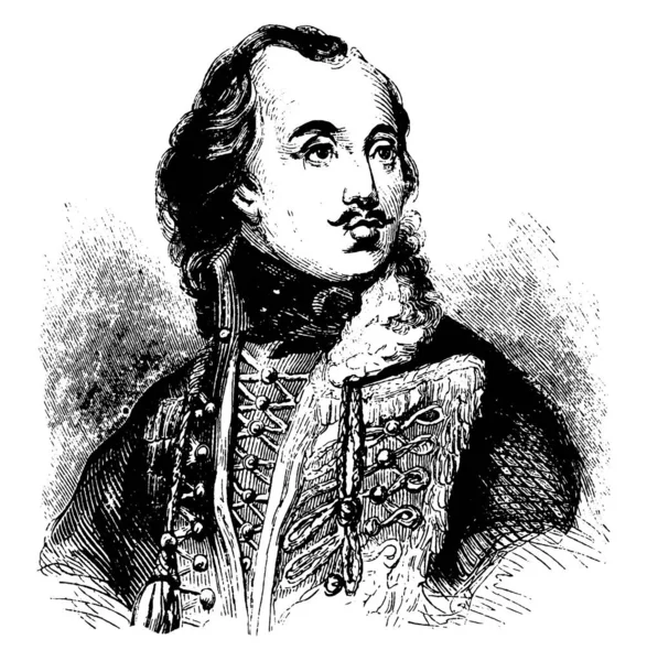 Conde Kazimierz Pulaski 1745 1779 Ele Era Nobre Polonês Soldado —  Vetores de Stock