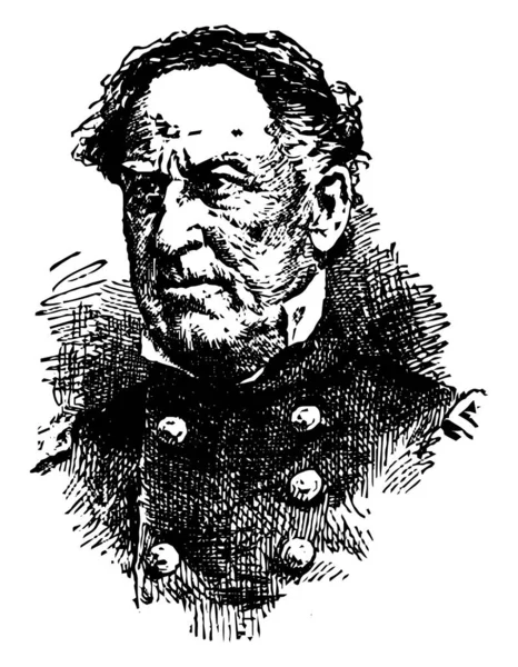 デイヴィッドグラスゴー Farragut 1801 1870 彼はアメリカ合衆国海軍の将官アメリカ南北戦争 最初の少将 副提督 アメリカ合衆国海軍 ビンテージの線描画や彫刻イラストで提督の中に — ストックベクタ