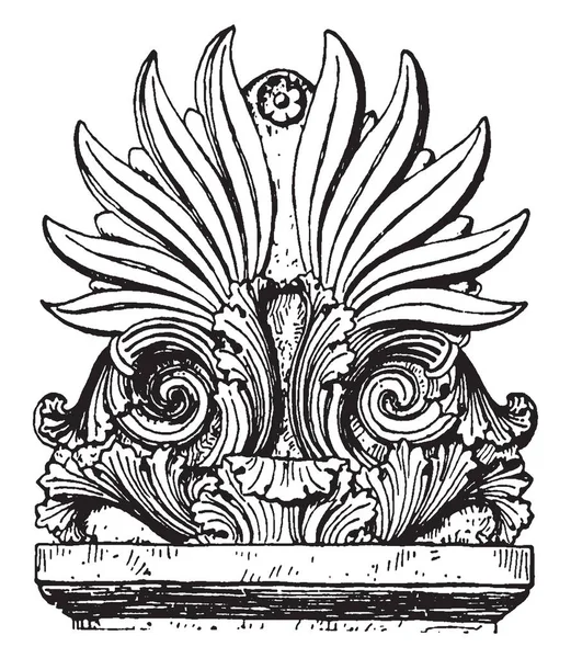 Мотив Стела Голова Афин Четвертый Век Винтажные Линии Рисунок Гравировка — стоковый вектор