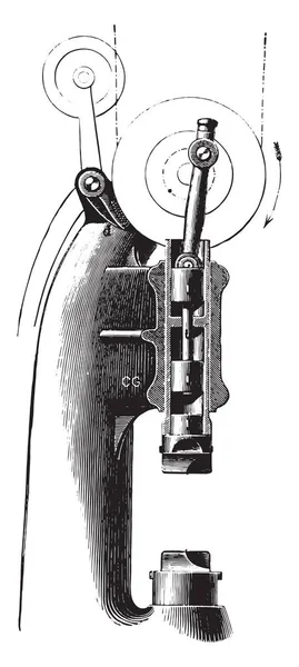 Pneumatické Kladivo Pan Piat Vintage Gravírovanou Průmyslové Encyklopedii Lami 1875 — Stockový vektor