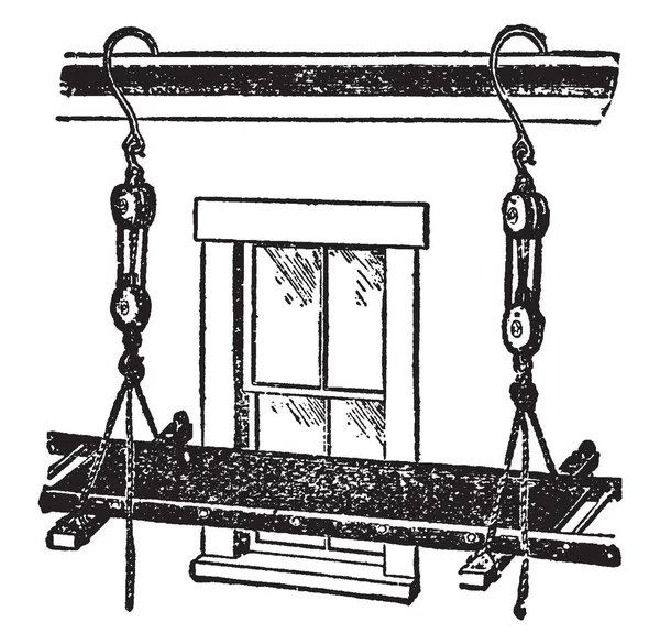 Questa Illustrazione Rappresenta Ponteggio Oscillante Che Viene Utilizzato Dai Lavoratori — Vettoriale Stock