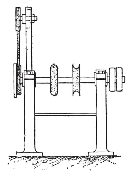 Máquina Polir Vintage Gravada Ilustração Enciclopédia Industrial Lami 1875 — Vetor de Stock