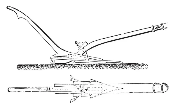 標高と計画アンティーク南フランス ビンテージの刻まれた図を耕します 産業百科事典 1875 — ストックベクタ