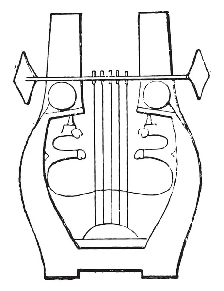 伊特鲁里亚古筝 复古雕刻插图 古代古董家族的私生活1881 — 图库矢量图片