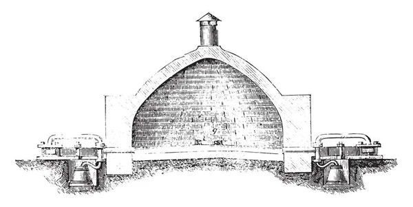 Oven Schwartz Vintage Gegraveerd Illustratie Industriële Encyclopedie Lami 1875 — Stockvector