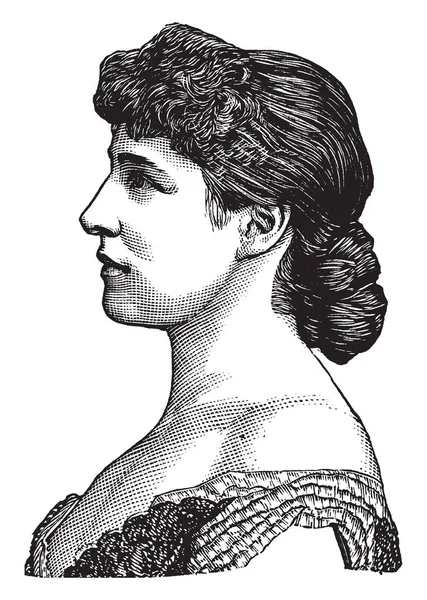 Lillie Langtry 1853 1929 她是一个女演员和制片人 复古线画或雕刻插图 — 图库矢量图片