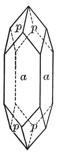 Diagramme Représente Apophyllite Dessin Ligne Vintage Illustration Gravure — Image vectorielle