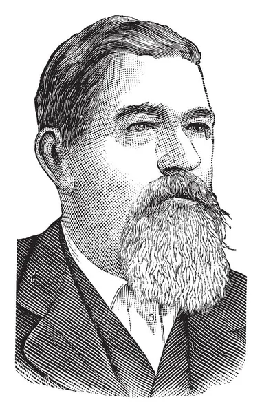 ストリーター彼は 1888 年に労働組合のチケット ビンテージの線描画や彫刻イラストの大統領候補 — ストックベクタ