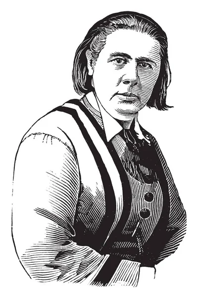 エミリー フェイスフル 1835 1895 英国の女性の権利活動家と出版社 ヴィンテージ線画や彫刻イラストでした — ストックベクタ