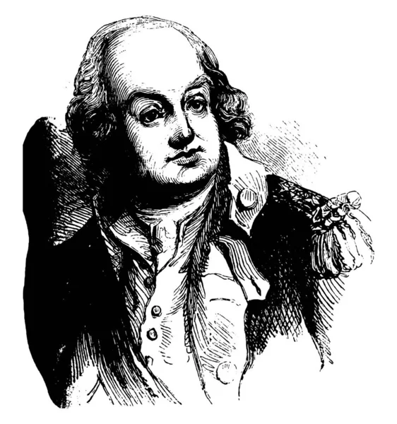 벤자민 1733 1810 육군에 동안에 혁명적인 빈티지 — 스톡 벡터