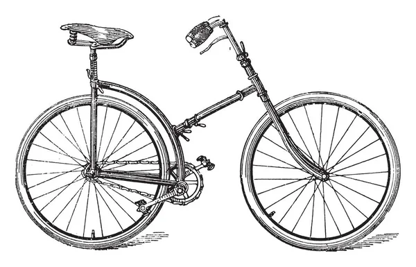 Bicicleta Plegable Doblada Ilustración Grabada Vintage Enciclopedia Industrial Lami 1875 — Archivo Imágenes Vectoriales