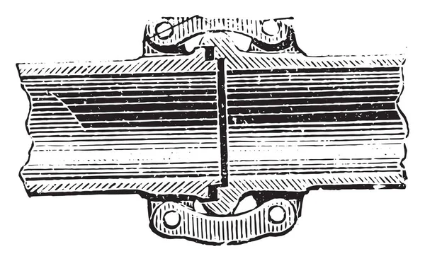 カットの つの組み立てパイプ ビンテージの刻まれた図 産業百科事典 1875 — ストックベクタ
