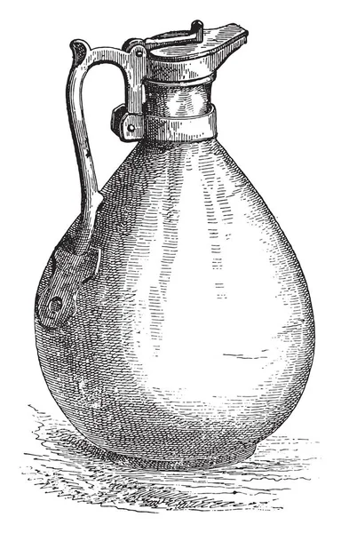 Бронзова Пляшка Вінтажні Гравіровані Ілюстрації — стоковий вектор