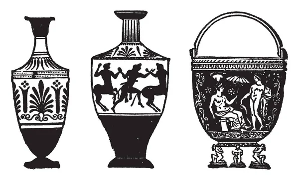 에트루리아 Etrusca 그리스의 스타일의 동향은 빈티지 그림의 — 스톡 벡터