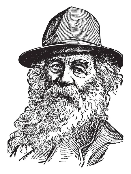 Walt Whitman 1819 1892 Fue Poeta Ensayista Periodista Estadounidense Ilustración — Archivo Imágenes Vectoriales