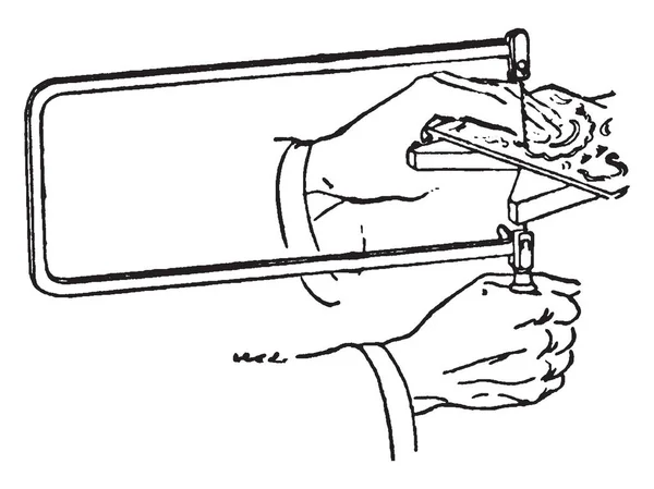 Fret Saw Est Utilisé Lame Est Fil Métal Avec Des — Image vectorielle