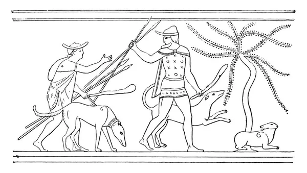 Охота Винтажная Гравированная Иллюстрация — стоковый вектор
