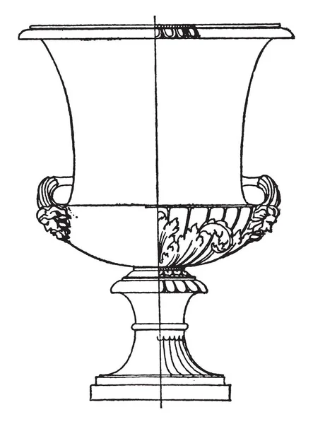 Antique Krater Feito Mármore Decoração Pescoço Consiste Figuras Ricas Ornamentação — Vetor de Stock