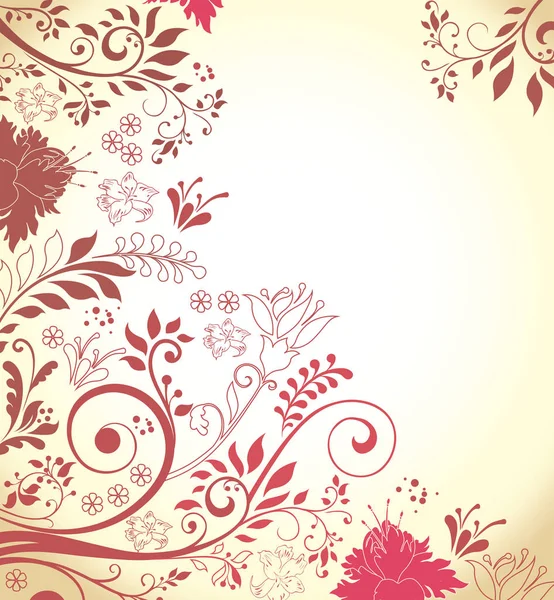 Illustration Vectorielle Papier Peint Avec Éléments Floraux — Image vectorielle