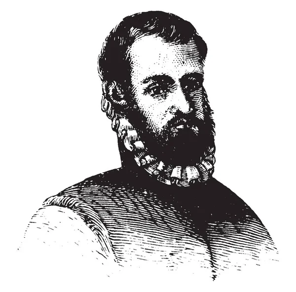 Don Pedro Menendez Aviles 1519 1574 Ammiraglio Esploratore Primo Governatore — Vettoriale Stock