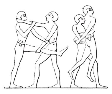 Kararlı mücadele, vintage illüstrasyon kazınmış.