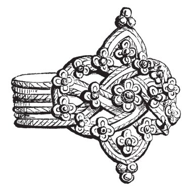 Altın yüzük genellikle yerlileri, vintage çizgi çizme veya oyma resimde daha iyi sınıf tarafından giyilen.