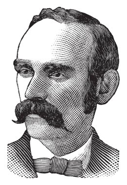 Michael Davitt, 1846-1906, o bir İrlanda Cumhuriyetçi ve tarım savunucusu, İrlanda Ulusal kara Ligi, işçi lideri ve milletvekili, vintage çizgi çizme veya oyma illüstrasyon kurucusu oldu