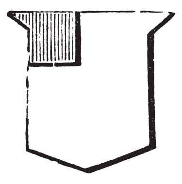 Bir küçük kare rakam, vintage çizgi çizme veya oyma illüstrasyon Kanton olduğunu.