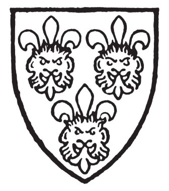 Cantelou masmavi üç leopar kafa gümüş, vintage çizgi çizme veya oyma illüstrasyon delik.