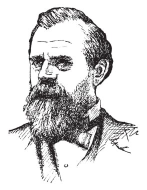 Henry G. Blaisdell, 1825-1900, ABD'li siyasetçi ve Nevada, Cumhuriyetçi Parti, vintage çizgi çizme veya oyma illüstrasyon üyesi ilk valisi biriydi