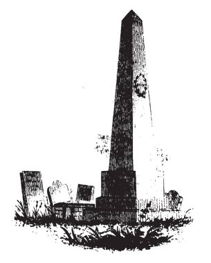 James Caldwell, bir Presbiteryen Bakanı, vintage çizgi çizme veya oyma illüstrasyon anısına dikilen Anıtı.