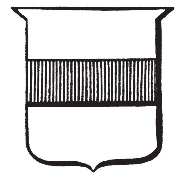 Hanedanlık armaları Fesse çoğu daha geniş yatay şerit, vintage çizgi çizme veya oyma illüstrasyon.