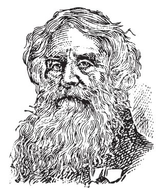 Samuel Morse, 1791-1872, bir Amerikalı ressam ve mors kodu, vintage çizgi çizme veya oyma illüstrasyon mucidi biriydi
