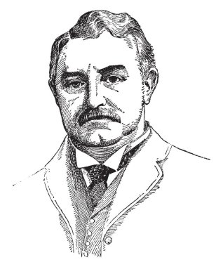 Cecil Rhodes, 1853-1902, o bir İngiliz işadamı, araştırma patronu, politikacı ve Başbakan Cape kolonisi, vintage çizgi çizme veya oyma illüstrasyon yapıldı.