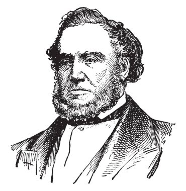 Brigham Young, 1801-1877, o bir Amerikan lideri, politikacı ve Utah bölge, vintage çizgi çizme veya oyma illüstrasyon ilk valisi oldu