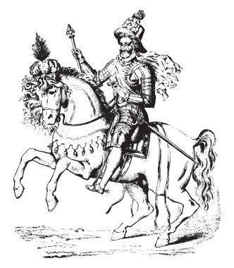 IV. Henry, vintage illüstrasyon kazınmış. Endüstriyel ansiklopedi E.-O. Lami - 1875