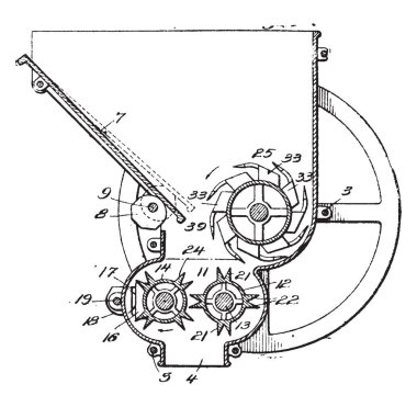 Buz makinesi yapay buz Buhar sıkıştırma döngüsü, vintage çizgi çizme veya oyma illüstrasyon kullanarak üretmek için kullanılır.