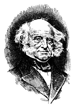 Martin Van Buren, 1782-1862, o bir devlet adamı, sekizinci Cumhurbaşkanı Amerika Birleşik Devletleri 1837 dan 1841 ve Demokrat Parti, vintage çizgi çizme veya oyma illüstrasyon kurucusu oldu
