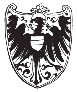 Gothic hanedan kartal Albrecht Durer, vintage çizgi çizme veya oyma illüstrasyon tarafından tasarlanmıştır.