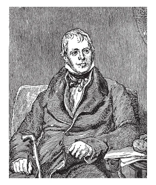 Sir Walter Scott Peignent Par Sir Thomas Lawrence Dessin Trait — Image vectorielle