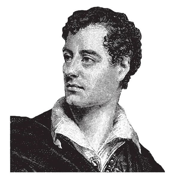 Lord Byron George Gordon Noel 1788 1824 Var Engelsk Poet – stockvektor