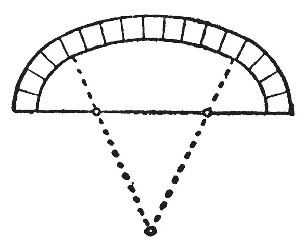 Centrum Arch Werkzaam Flamboyante Franse Midden Hoeksteen Springers Voussoir Wig — Stockvector