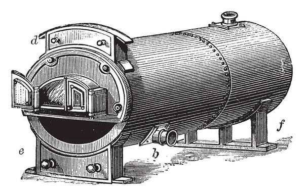 Cette Illustration Représente Comment Améliorer Chaudière Cornish Trentham Dessin Ligne — Image vectorielle