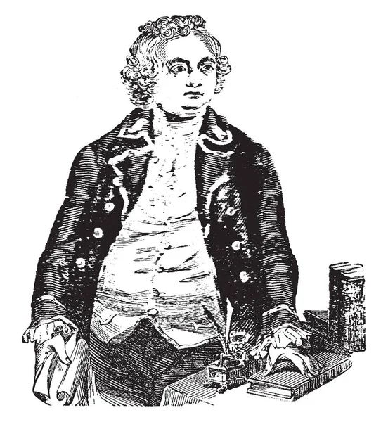 一般的なパットナム 1718 1790 彼はアメリカ軍将官やビンテージ線画イラスト彫刻 — ストックベクタ