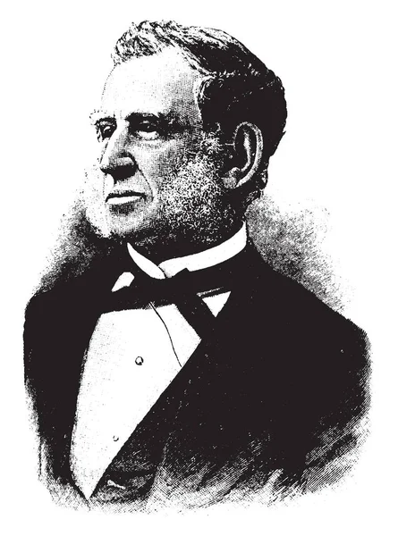 ウィリアム アール ダッジ 1805 1883 彼はニューヨークの実業家 エリー鉄道と国家禁酒会 ビンテージの線描画や彫刻図の大統領の最初のディレクター — ストックベクタ