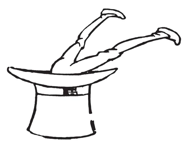 Pernas Esta Imagem Mostra Homem Pulou Chapéu Com Pernas Para —  Vetores de Stock