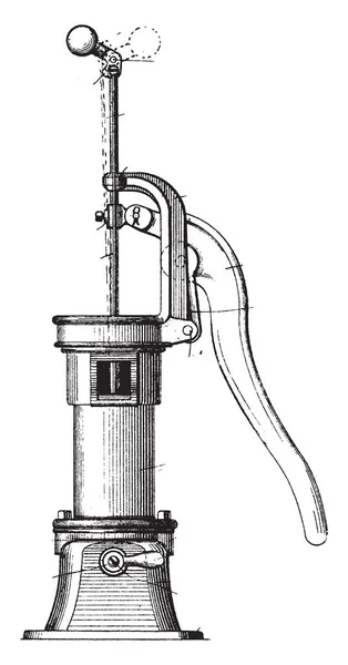 Denna Illustration Representerar Hand Drivs Pump Där Människor Skulle Kunna — Stock vektor