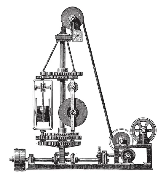 Fio Máquina Ilustração Gravada Vintage Enciclopédia Industrial Lami 1875 —  Vetores de Stock