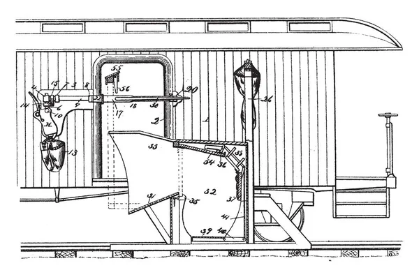 Sistema Consegna Gruppo Mail Una Busta Postale Disegno Linee Vintage — Vettoriale Stock