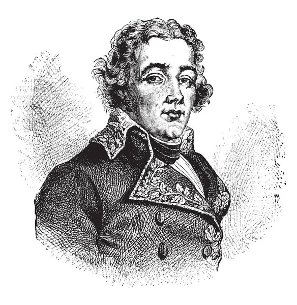 Jean Victor Moreau 1763 1813 Était Général Français Dessin Trait — Image vectorielle